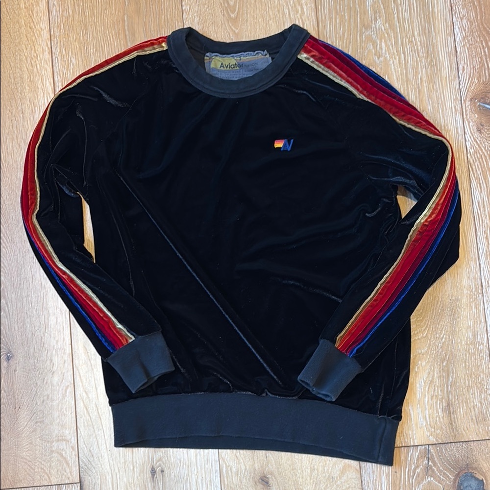 AviatorNation Black Velvet Sweatshirt
